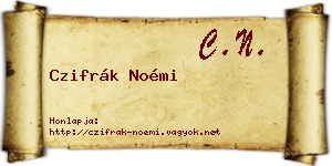 Czifrák Noémi névjegykártya